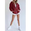 imagePRETTYGARDEN Womens 2026 Zip Up Y2K Hoodies Casual Long Sleeve Sweatshirts Fall Spring Track Jackets with PocketsRed