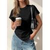 imagePRETTYGARDEN Womens Asymmetrical Tops 2026 Spring Summer Going Out Shirts Y2K Short Sleeve Crew Neck Ruched Trendy ClothesBlack