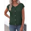 imagePRETTYGARDEN Womens Cap Short Sleeve Sweater Vest 2026 Spring Summer Lightweight Button Down Cardigans Trendy Loose TopsArmy Green