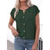 imagePRETTYGARDEN Womens Cap Short Sleeve Sweater Vest 2026 Spring Summer Lightweight Button Down Cardigans Trendy Loose TopsArmy Green