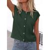 imagePRETTYGARDEN Womens Cap Short Sleeve Sweater Vest 2026 Spring Summer Lightweight Button Down Cardigans Trendy Loose TopsArmy Green