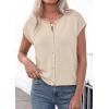 imagePRETTYGARDEN Womens Cap Short Sleeve Sweater Vest 2026 Spring Summer Lightweight Button Down Cardigans Trendy Loose TopsBeige