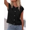 imagePRETTYGARDEN Womens Cap Short Sleeve Sweater Vest 2026 Spring Summer Lightweight Button Down Cardigans Trendy Loose TopsBlack