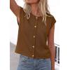 imagePRETTYGARDEN Womens Cap Short Sleeve Sweater Vest 2026 Spring Summer Lightweight Button Down Cardigans Trendy Loose TopsKhaki