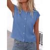 imagePRETTYGARDEN Womens Cap Short Sleeve Sweater Vest 2026 Spring Summer Lightweight Button Down Cardigans Trendy Loose TopsLight Blue