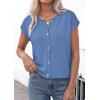 imagePRETTYGARDEN Womens Cap Short Sleeve Sweater Vest 2026 Spring Summer Lightweight Button Down Cardigans Trendy Loose TopsLight Blue