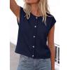 imagePRETTYGARDEN Womens Cap Short Sleeve Sweater Vest 2026 Spring Summer Lightweight Button Down Cardigans Trendy Loose TopsNavy Blue