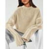 imagePRETTYGARDEN Womens Chunky Knit Sweaters 2026 Fall Long Sleeve Mock Neck Oversized Pullover Tops Winter Fashion ClothesApricot