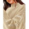 imagePRETTYGARDEN Womens Chunky Knit Sweaters 2026 Fall Long Sleeve Mock Neck Oversized Pullover Tops Winter Fashion ClothesApricot