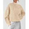 imagePRETTYGARDEN Womens Chunky Knit Sweaters 2026 Fall Long Sleeve Mock Neck Oversized Pullover Tops Winter Fashion ClothesApricot