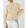 imagePRETTYGARDEN Womens Chunky Knit Sweaters 2026 Fall Long Sleeve Mock Neck Oversized Pullover Tops Winter Fashion ClothesApricot