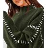 imagePRETTYGARDEN Womens Chunky Knit Sweaters 2026 Fall Long Sleeve Mock Neck Oversized Pullover Tops Winter Fashion ClothesArmy Green