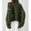 imagePRETTYGARDEN Womens Chunky Knit Sweaters 2026 Fall Long Sleeve Mock Neck Oversized Pullover Tops Winter Fashion ClothesArmy Green