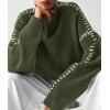 imagePRETTYGARDEN Womens Chunky Knit Sweaters 2026 Fall Long Sleeve Mock Neck Oversized Pullover Tops Winter Fashion ClothesArmy Green