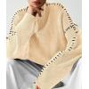 imagePRETTYGARDEN Womens Chunky Knit Sweaters 2026 Fall Long Sleeve Mock Neck Oversized Pullover Tops Winter Fashion ClothesBeige