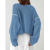 imagePRETTYGARDEN Womens Chunky Knit Sweaters 2026 Fall Long Sleeve Mock Neck Oversized Pullover Tops Winter Fashion ClothesBlue