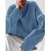 imagePRETTYGARDEN Womens Chunky Knit Sweaters 2026 Fall Long Sleeve Mock Neck Oversized Pullover Tops Winter Fashion ClothesBlue