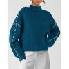 imagePRETTYGARDEN Womens Chunky Knit Sweaters 2026 Fall Long Sleeve Mock Neck Oversized Pullover Tops Winter Fashion ClothesBlue Green