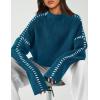imagePRETTYGARDEN Womens Chunky Knit Sweaters 2026 Fall Long Sleeve Mock Neck Oversized Pullover Tops Winter Fashion ClothesBlue Green