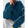 imagePRETTYGARDEN Womens Chunky Knit Sweaters 2026 Fall Long Sleeve Mock Neck Oversized Pullover Tops Winter Fashion ClothesBlue Green