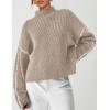imagePRETTYGARDEN Womens Chunky Knit Sweaters 2026 Fall Long Sleeve Mock Neck Oversized Pullover Tops Winter Fashion ClothesCamel