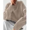 imagePRETTYGARDEN Womens Chunky Knit Sweaters 2026 Fall Long Sleeve Mock Neck Oversized Pullover Tops Winter Fashion ClothesCamel