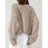 imagePRETTYGARDEN Womens Chunky Knit Sweaters 2026 Fall Long Sleeve Mock Neck Oversized Pullover Tops Winter Fashion ClothesCamel