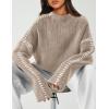imagePRETTYGARDEN Womens Chunky Knit Sweaters 2026 Fall Long Sleeve Mock Neck Oversized Pullover Tops Winter Fashion ClothesCamel