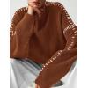 imagePRETTYGARDEN Womens Chunky Knit Sweaters 2026 Fall Long Sleeve Mock Neck Oversized Pullover Tops Winter Fashion ClothesCaramel