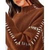 imagePRETTYGARDEN Womens Chunky Knit Sweaters 2026 Fall Long Sleeve Mock Neck Oversized Pullover Tops Winter Fashion ClothesCaramel