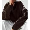 imagePRETTYGARDEN Womens Chunky Knit Sweaters 2026 Fall Long Sleeve Mock Neck Oversized Pullover Tops Winter Fashion ClothesCoffee