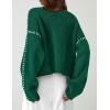 imagePRETTYGARDEN Womens Chunky Knit Sweaters 2026 Fall Long Sleeve Mock Neck Oversized Pullover Tops Winter Fashion ClothesDark Green