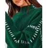 imagePRETTYGARDEN Womens Chunky Knit Sweaters 2026 Fall Long Sleeve Mock Neck Oversized Pullover Tops Winter Fashion ClothesDark Green