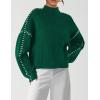 imagePRETTYGARDEN Womens Chunky Knit Sweaters 2026 Fall Long Sleeve Mock Neck Oversized Pullover Tops Winter Fashion ClothesDark Green