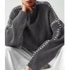 imagePRETTYGARDEN Womens Chunky Knit Sweaters 2026 Fall Long Sleeve Mock Neck Oversized Pullover Tops Winter Fashion ClothesGrey