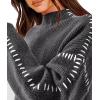 imagePRETTYGARDEN Womens Chunky Knit Sweaters 2026 Fall Long Sleeve Mock Neck Oversized Pullover Tops Winter Fashion ClothesGrey