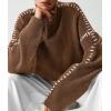 imagePRETTYGARDEN Womens Chunky Knit Sweaters 2026 Fall Long Sleeve Mock Neck Oversized Pullover Tops Winter Fashion ClothesKhaki