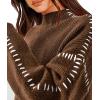 imagePRETTYGARDEN Womens Chunky Knit Sweaters 2026 Fall Long Sleeve Mock Neck Oversized Pullover Tops Winter Fashion ClothesKhaki