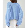 imagePRETTYGARDEN Womens Chunky Knit Sweaters 2026 Fall Long Sleeve Mock Neck Oversized Pullover Tops Winter Fashion ClothesLight Blue