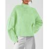 imagePRETTYGARDEN Womens Chunky Knit Sweaters 2026 Fall Long Sleeve Mock Neck Oversized Pullover Tops Winter Fashion ClothesLight Green