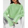 imagePRETTYGARDEN Womens Chunky Knit Sweaters 2026 Fall Long Sleeve Mock Neck Oversized Pullover Tops Winter Fashion ClothesLight Green