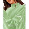 imagePRETTYGARDEN Womens Chunky Knit Sweaters 2026 Fall Long Sleeve Mock Neck Oversized Pullover Tops Winter Fashion ClothesLight Green