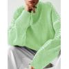 imagePRETTYGARDEN Womens Chunky Knit Sweaters 2026 Fall Long Sleeve Mock Neck Oversized Pullover Tops Winter Fashion ClothesLight Green