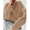 imagePRETTYGARDEN Womens Chunky Knit Sweaters 2026 Fall Long Sleeve Mock Neck Oversized Pullover Tops Winter Fashion ClothesLight Khaki