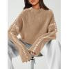 imagePRETTYGARDEN Womens Chunky Knit Sweaters 2026 Fall Long Sleeve Mock Neck Oversized Pullover Tops Winter Fashion ClothesLight Khaki