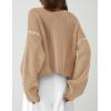 imagePRETTYGARDEN Womens Chunky Knit Sweaters 2026 Fall Long Sleeve Mock Neck Oversized Pullover Tops Winter Fashion ClothesLight Khaki