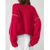 imagePRETTYGARDEN Womens Chunky Knit Sweaters 2026 Fall Long Sleeve Mock Neck Oversized Pullover Tops Winter Fashion ClothesRed