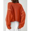 imagePRETTYGARDEN Womens Chunky Knit Sweaters 2026 Fall Long Sleeve Mock Neck Oversized Pullover Tops Winter Fashion ClothesRust Red