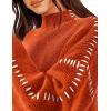 imagePRETTYGARDEN Womens Chunky Knit Sweaters 2026 Fall Long Sleeve Mock Neck Oversized Pullover Tops Winter Fashion ClothesRust Red