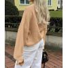imagePRETTYGARDEN Womens Cropped Cardigans Trendy 2026 Ruffle Open Front Chunky Knit Sweater Oversized Button Down Fall ClothesKhaki